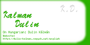 kalman dulin business card